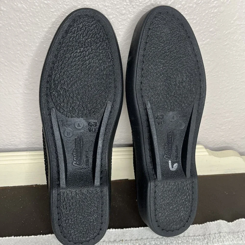 Arcopedico Mens Black Casual Round Toe Mesh Slip-On Shoe Size 10